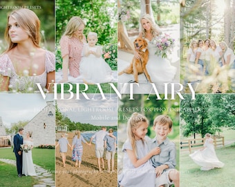 10 VIBRANT AIRY Lightroom Presets, Bright Clean Instagram Presets, Natural Photo Filter for Blogger, Outdoor Presets, Airy Wedding Presets