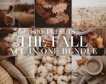 800+ PRESETBUNDEL HERFST, humeurige herfstpresets, Lightroom Mobile & Desktop-presets, esthetische presets, warm herfstfilter, Halloween-presets