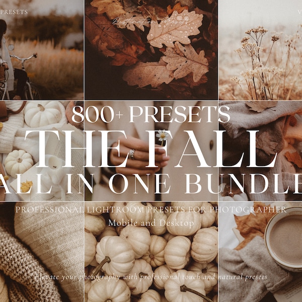 800+ HERFST VOORINSTELLINGEN BUNDEL, Moody Fall Presets, Lightroom Mobile & Desktop Presets, Esthetische Presets, Warm Herfst Filter, Halloween Presets