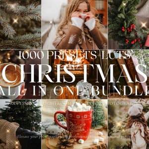 1000+ CHRISTMAS Bundle Lightroom Presets, Winter and Xmas Presets, Holiday Presets, Festive Presets, Rustic Photo Filter , Mobile & Desktop