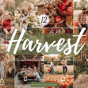HARVEST Lightroom Mobile-voorinstellingen en desktop Herfstpresets voor Instagram Herfstpresets voor bloggers Familiepreset Boerderijpreset