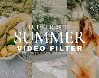 20 SUMMER AESTHETIC Video Filter and Lightroom Presets, Travel Presets for Instagram Blogger, Natural Instagram Filter, Beach Presets