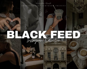 20 BLACK FEED Lightroom Mobile & Desktop Presets, Dark Aesthetic Presets for Instagram Influencer, Minimal Filter, Dark Moody Presets