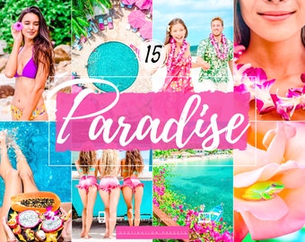 15 PARADISE Lightroom Presets Summer Presets for Instagram Influencer Beach Presets Vibrant Bright Blogger Preset Tropical Travel Preset