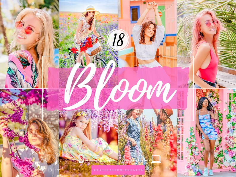 18 SUMMER Lightroom Presets Bloom Preset for Instagram Bright Outdoor Preset for Blogger Color POP Presets Vibrant Travel Spring Preset image 1