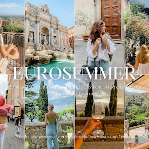 10 EUROPEAN SUMMER Lightroom Presets, Travel Presets For Instagram, Bright Presets, Beach Aesthetic Presets for Blogger, Natural and Vibrant