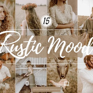 15 RUSTIC MOOD Lightroom Presets Boho Presets for Instagram Vintage Preset Moody Rich Presets for Blogger Bohemian Presets Earthy Presets