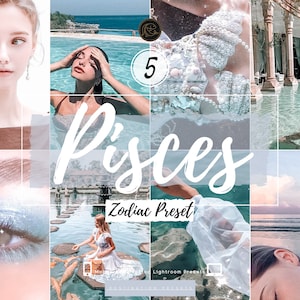PISCES Presets Lightroom Presets Zodiac Presets Bright Presets Blue Presets Summer Presets Pisces Gift Beach Presets Preset for Instagram