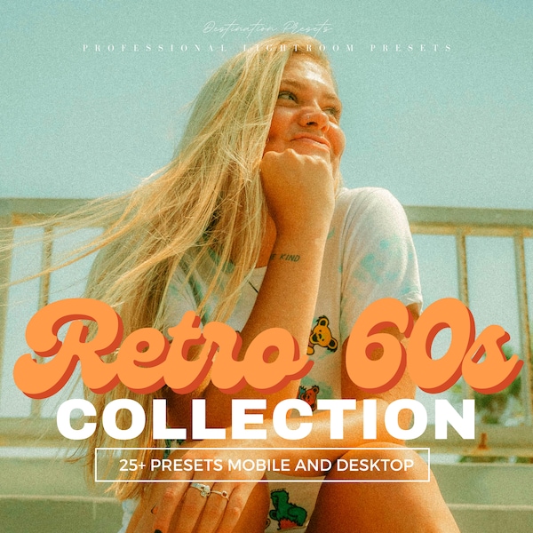 25 RETRO FILM Lightroom Mobile & Desktop Presets, 60s Vintage Film Effect for Instagram, Analog Presets, Retro 70s Presets, Kodak Presets