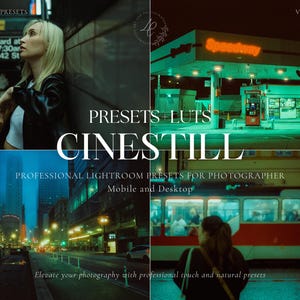 CINEMATIC FILM Luts and Lightroom Presets, Cinestill 800T Filters, Video and Photo Color Grading, Premiere Pro, Final Cut Pro, Video Editing