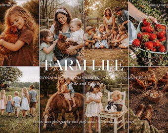 Farm Lightroom Presets, Warm Rustic Country Presets for Mobile & Desktop, Boho Presets, Outdoor Presets, Western Instagram Filters
