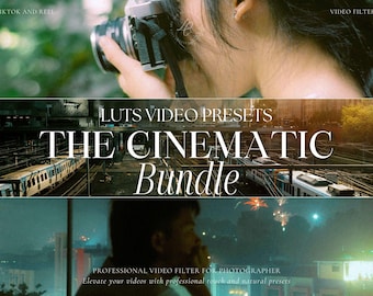 Mais de 600 predefinições de vídeo FILM LUTS, filtro de vídeo CINEMATIC Film, gradação de cores de fotos e vídeos, Premiere Pro, Final Cut Pro, edição de vídeo