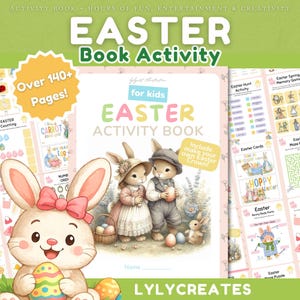 140 Easter Activity Book, Printable Easter Kids Activity, Coloring Pages, Easter Bingo, Easter Games Bundle, Easter Crafts, Instant Download