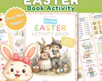 140 Easter Activity Book, Printable Easter Kids Activity, Coloring Pages, Easter Bingo, Easter Games Bundle, Easter Crafts, Instant Download