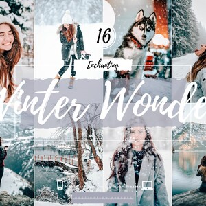 16 WINTER Lightroom Presets Christmas Presets for Family Bright Outdoor Preset White Winter Preset Snow Preset for Instagram Holiday Presets