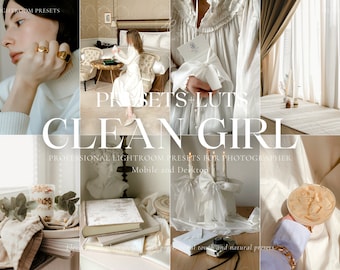 10 CLEAN GIRL Lightroom Presets, Natural Instagram Presets, Bright Blogger Presets, That Girl Presets for Influencer, Mobile & Desktop