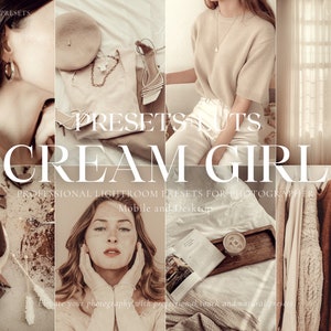 10 CREAM AESTHETIC Lightroom Presets, Neutral Instagram Presets, Natural Blogger Presets, Beige Presets for Influencer, Mobile & Desktop