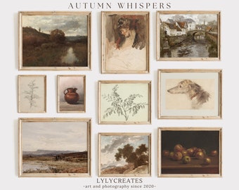Fall Vintage Wall Art Prints | Rustic Landscape Wall Art | Set of 10 Autumn PRINTABLE Gallery | Aesthetic Fall Decor | Moody Vintage Print