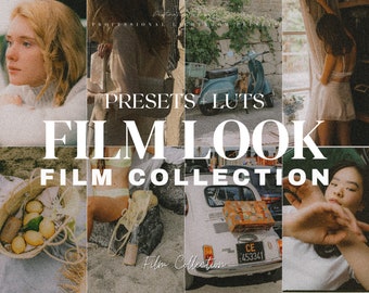 35 films prédéfinis Lightroom LOOK pour mobile et bureau, films 35 mm prédéfinis, paramètres esthétiques de film prédéfinis, paramètres prédéfinis de grain vintage, paramètres prédéfinis analogiques rétro