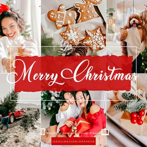 20 CHRISTMAS Lightroom Mobile and Desktop Presets, Cozy Holiday Presets for Family, Bright Winter Filter for Instagram Blogger