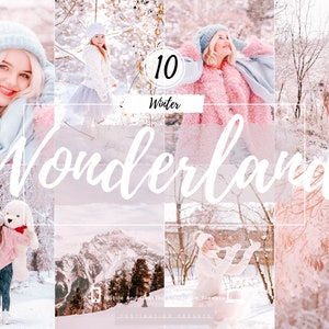 10 WINTER WONDERLAND Lightroom Presets Bright Christmas Presets Holiday Presets White Winter Presets Travel Snow Presets Pink Preset