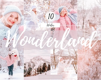 10 WINTER WONDERLAND Lightroom Presets Bright Christmas Presets Holiday Presets White Winter Presets Travel Snow Presets Pink Preset