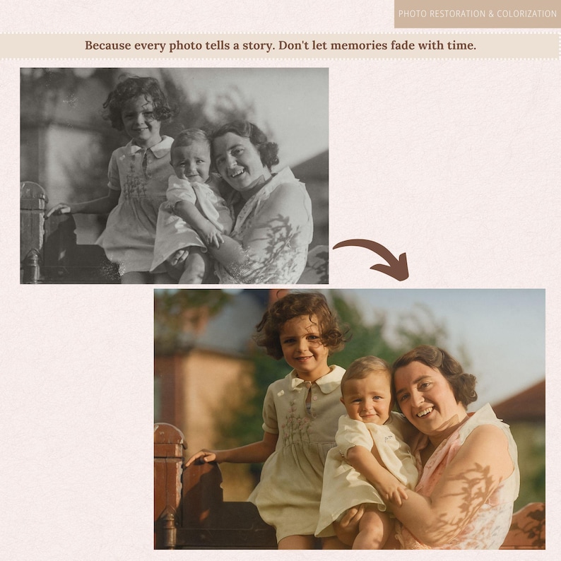 Best Photo Restoration & Colorization Service, Restore Old Photos, Repair Damaged Pictures, Improve Photo Quality, Vintage Photo, Fix Damage image 3