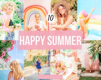 10 HAPPY SUMMER Lightroom Presets Leichte, Luftige Presets für Instagram Influencer Bright Beach Preset Travel Blogger Preset Natural Lifestyle