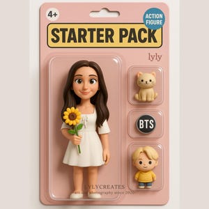 Custom Starter Pack Portrait, Personalized Portrait 3D Blister Toy Art, Retro Starter Pack Style Gift, Custom Action Figure, Digital File