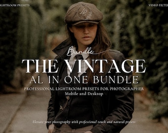 550+ THE VINTAGE Lightroom Bundle Presets, Aesthetic Influencer Presets, Moody Blogger Presets, Dark Academia Presets, Old Money Presets