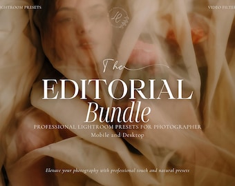 Puede incluir: The Editorial Bundle: Presets profesionales de Lightroom para fotógrafos, diseñados para uso móvil y de escritorio. Eleva tu fotografía con un toque profesional y presets naturales.