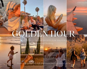 10 ajustes preestablecidos de Lightroom para la hora dorada: ajustes preestablecidos de atardecer para Instagram, ajustes preestablecidos de verano, ajustes preestablecidos cálidos para bloggers, ajustes preestablecidos de playa, ajustes preestablecidos de amanecer