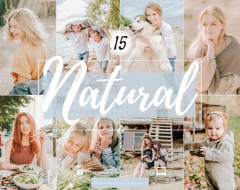 15 NATURAL Lightroom Presets Bright Airy Presets for Instagram Blogger Family Presets Light Clean Preset for Outdoor Summer Spring Preset