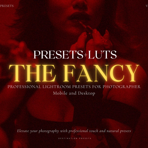 15 THE FANCY Lightroom Presets, Dark Red Aesthetic Instagram Presets, Moody Influencer Presets, Luxury Presets, Glamour Presets, Duotone