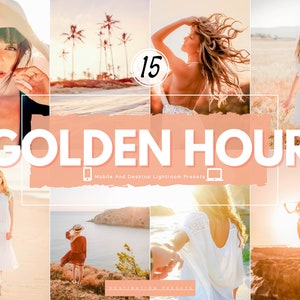15 SUNSET Presets Lightroom Mobile, Golden Hour Preset for Instagram Influencer, Summer Presets, Travel Blogger Preset, Bright Beach Preset