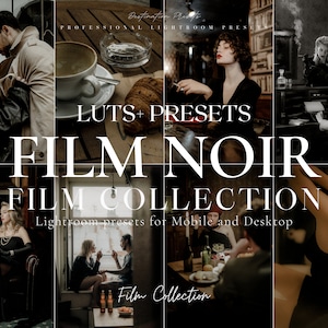 20 FILM NOIR Lightroom Mobile & Desktop Presets, Moody Film Preset, Dark Aesthetic Presets, Retro Vintage Presets, Minimal Blogger Presets
