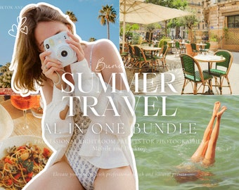 800+ Aesthetic Summer Travel Presets Bundle, Beach Presets for Influencer, Natural Presets For Instagram, Lifestyle Blogger Presets, Clean