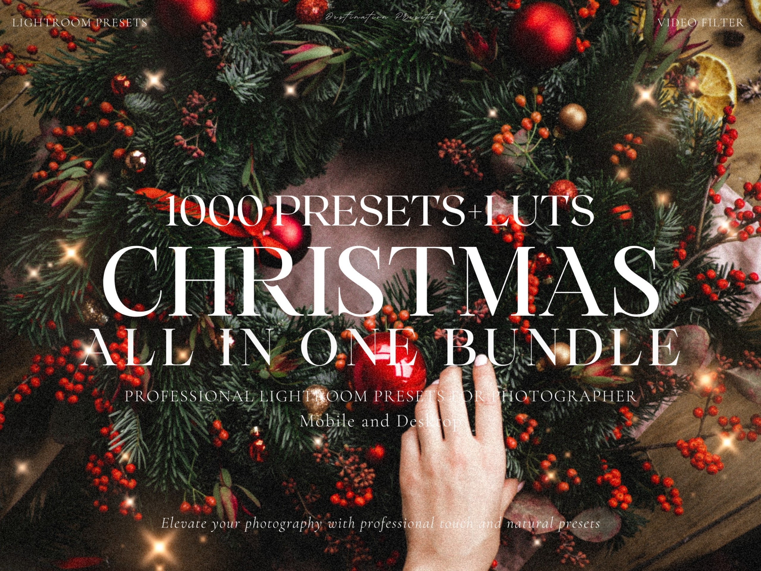 1000+ CHRISTMAS Bundle Lightroom Presets, Winter and Xmas Presets, Holiday Presets, Festive Presets, Rustic Photo Filter , Mobile & Desktop