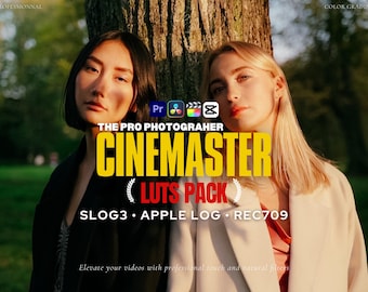 Paquete de LUT cinematográficas / Más de 60 LUT SLOG3, Apple Log y Rec.709 / Premiere Pro, DaVinci Resolve, iPhone, Capcut / Paquete de gradación de color con aspecto cinematográfico