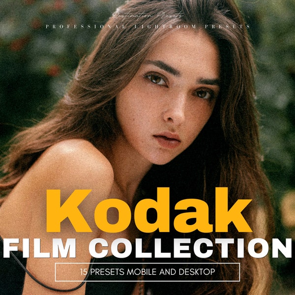 15 KODAK FILM Lightroom Mobile & Desktop Presets, Film Influencer Presets, Vintage Analog Presets, Film Grain Filter, Kodak Portra Film Look