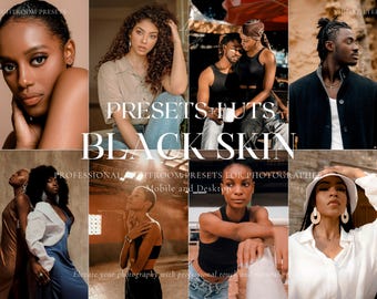 BLACK SKIN Lightroom Presets, Melanin Skin Presets, Dark Skin Lightroom Presets, Presets for Flawless Skin, Natural Glow, Beauty Presets