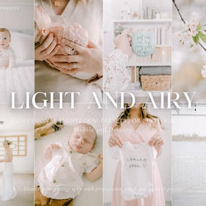 10 LIGHT AND AIRY Lightroom Mobile & Desktop Presets, Bright Clean Instagram Presets, Natural Photo Filter, Aesthetic Preset for Influencer