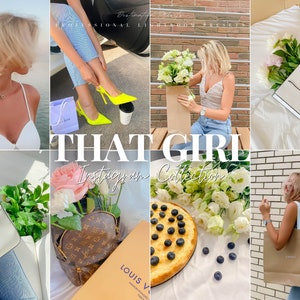 12 THAT GIRL Lightroom Mobile & Desktop Presets, Natural Filter for Instagram Influencer, Bright Outdoor Presets, Clean Aesthetic Preset