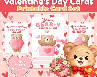 Biglietti di San Valentino, biglietti di San Valentino per bambini per la scuola, divertenti biglietti di San Valentino stampabili per la classe, biglietti di San Valentino digitali, download istantaneo