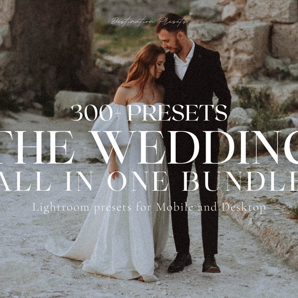 300+ WEDDING BUNDLE Lightroom Mobile & Desktop Presets,  Boho and Moody Presets, Light and Airy Wedding Presets, Professional Couple Presets