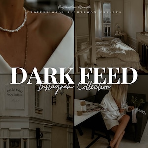 20 DARK Aesthetic Feed Lightroom Presets, Dark Influencer Presets for Instagram, Black Filter Blogger, Minimalist Presets, Mobile & Desktop