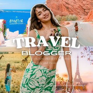 10 TRAVEL BLOGGER Lightroom Presets, Summer Influencer Presets, Vibrant Preset, Lifestyle Preset for Instagram, Natural Preset, Beach Preset
