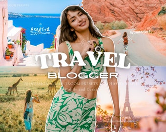 10 TRAVEL BLOGGER Lightroom Presets, Summer Influencer Presets, Vibrant Preset, Lifestyle Preset for Instagram, Natural Preset, Beach Preset