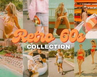25 RETRO VIBES Lightroom Mobile & Desktop Presets, Vintage Film Presets für Instagram, ästhetische Presets, Retro 70er Jahre Presets, körnige Presets