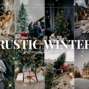 11 RUSTIC WINTER Lightroom Mobile & Desktop Presets, Moody Christmas Presets for Instagram, Cozy Winter Presets, Influencer Holiday Presets